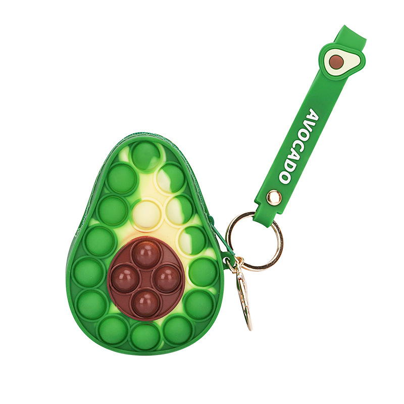 Aguacata formo fidget pop-ip zipper mansbag monujo monujo